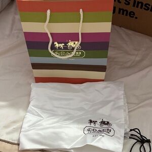 Coach Striped Gift Bag with White Dust Bag